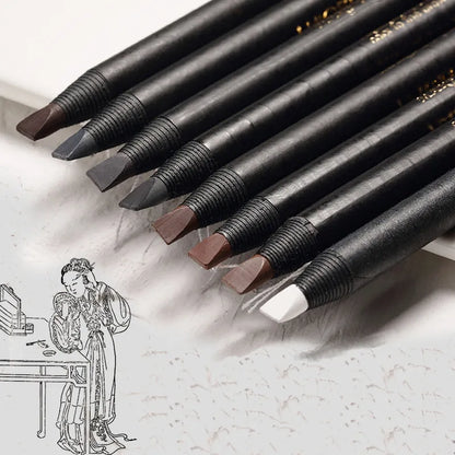 Set 12 Crayons Sourcils Waterproof Longue Tenue HaoZhuang - Eyebrow Pencil Tattoo Naturel Maquillage Professionnel