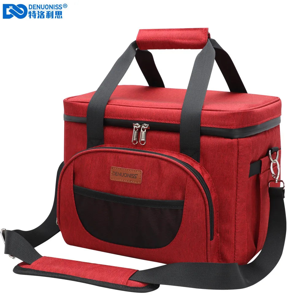 Sac Isotherme 28L 40 Canettes DENUONISS - Glacière Portable Pique-nique Rouge