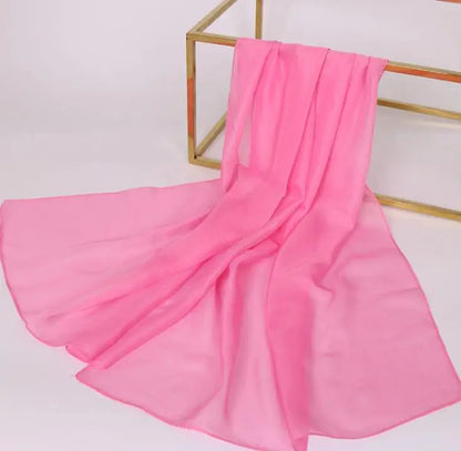 Foulard Soie Mousseline Luxe Femme - Écharpe Tête Plage Bandana Hijab Été