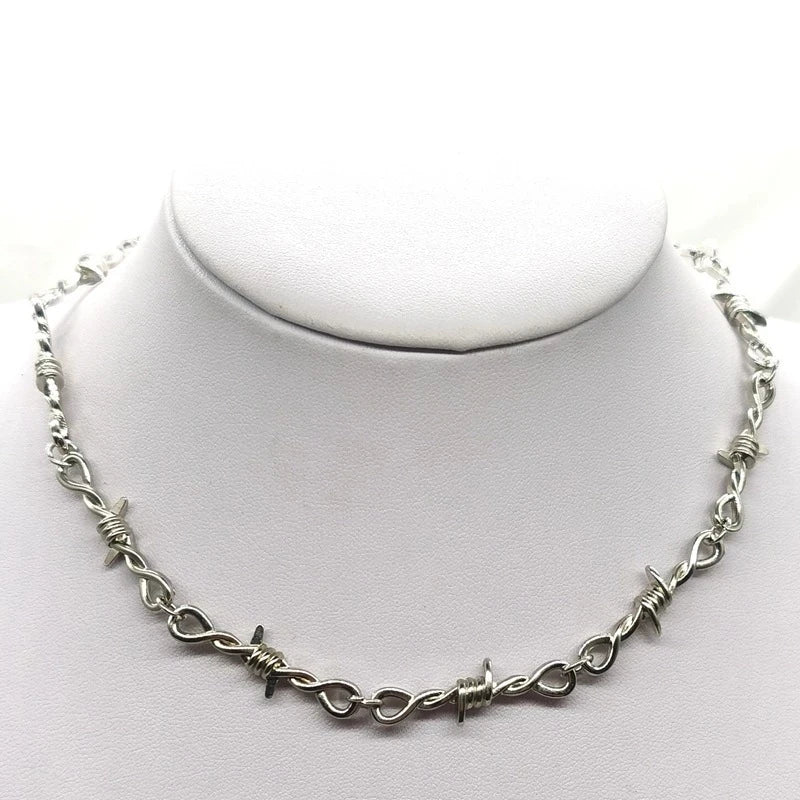 Bracelet Fil Barbelé Punk Gothique – Chaîne Métal Unisexe Hip-Hop