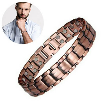 Bracelet Cuivre Double Magnétique Homme – Soulagement Arthrite Style Business