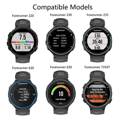 Bracelet Montre Garmin Forerunner 735XT 235 220 230 - Silicone Sport Rouge Noir
