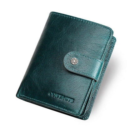 Portefeuille Femme Cuir Véritable Luxe Rose - Porte-Monnaie Compact Fermoir Hasp Porte-Carte Qualité