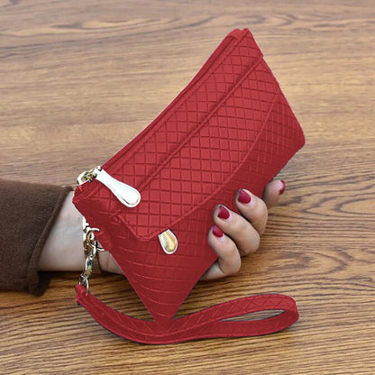 Portefeuille Femme Cuir PU Violet - Clutch avec Étui Téléphone et Porte-Cartes Intégré