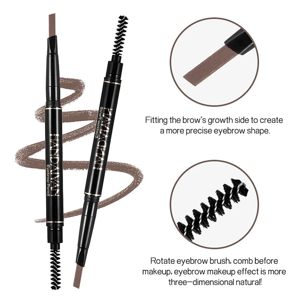 Crayon Sourcils 2-en-1 Waterproof Microblading - Eyeliner Pen Double Pointe Tattoo Effet Naturel Longue Tenue