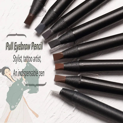 Set 12 Crayons Sourcils Waterproof Longue Tenue HaoZhuang - Eyebrow Pencil Tattoo Naturel Maquillage Professionnel
