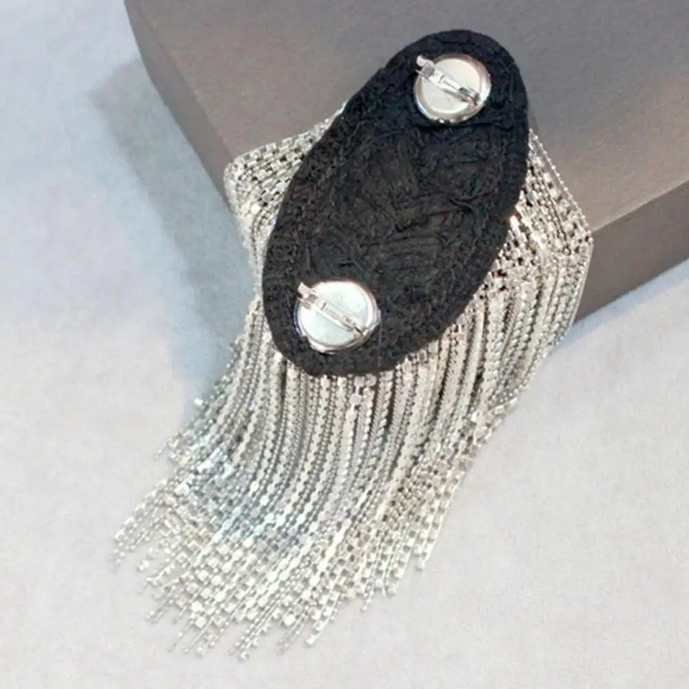 Broche Épaulette Strass Brillante Fait Main – Bijou Épaule Tendance Unisexe