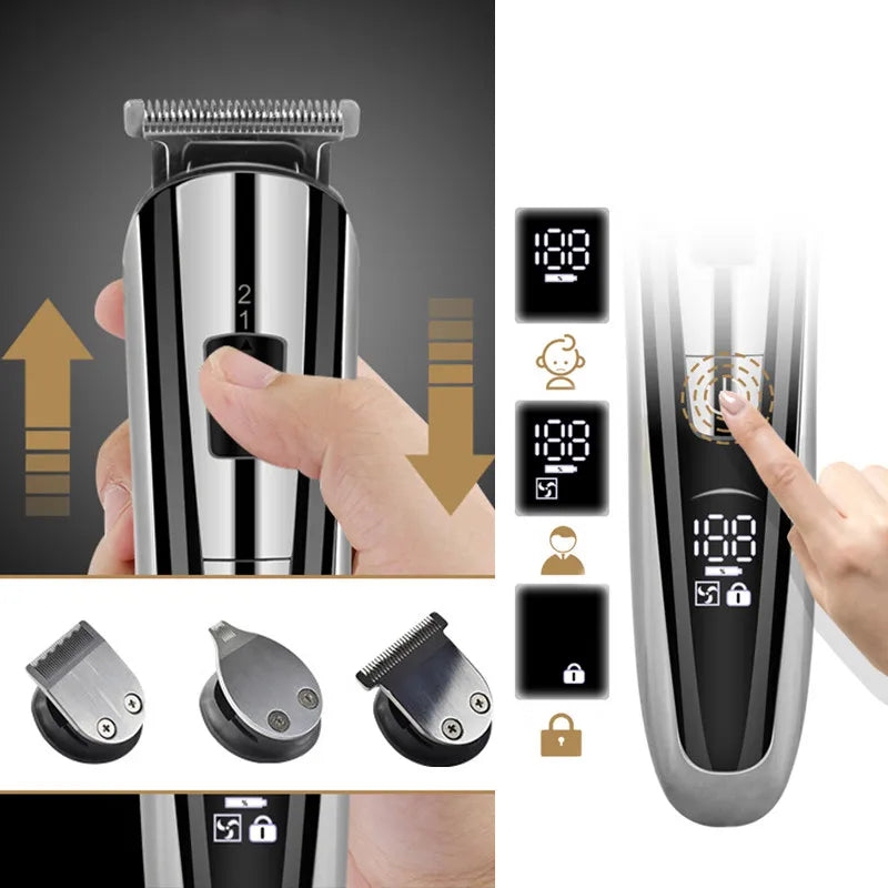 Tondeuse Cheveux Électrique Kemei Homme - Kit Beauté Rasoir Barbe Multifonction Coupe Cheveux