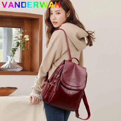Sac à Dos Femme Cuir Véritable 2025 - Backpack Fashion École Université Voyage Qualité Premium