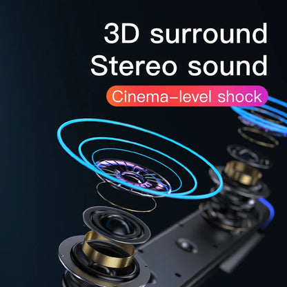 Barre de Son Bluetooth 5.0 3D Surround - Haut-Parleur PC TV Laptop Subwoofer AUX