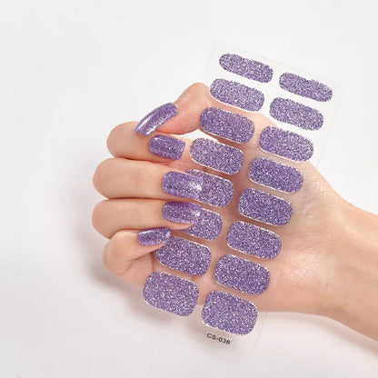Autocollants Ongles Full Cover Glitter Paillettes - Stickers Nail Art Brillants Séquins Scintillants Manucure Glamour