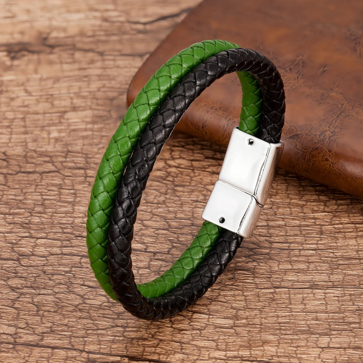Bracelet Cuir Véritable Multicouche Charm Homme – Aimant Blanc 9 Coloris