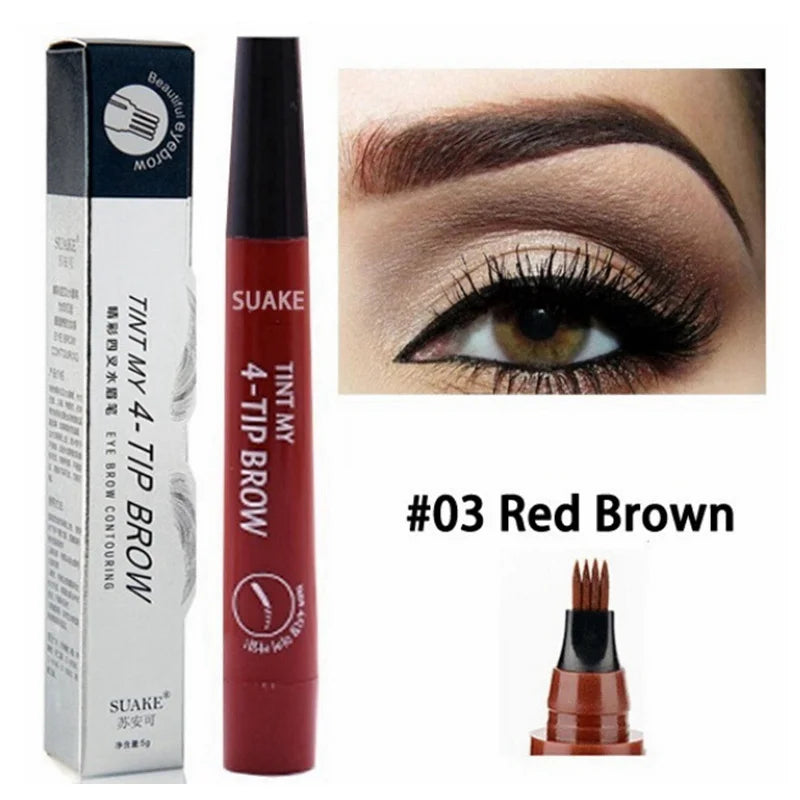 Crayon Sourcils Microblading 4 Pointes Waterproof - Stylo Tatouage Sourcils Longue Tenue
