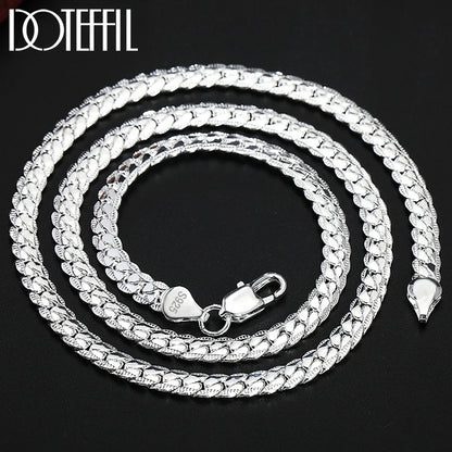 Collier Chaîne Argent Sterling 925 6mm - Bijou Femme Homme 16-24 Pouces
