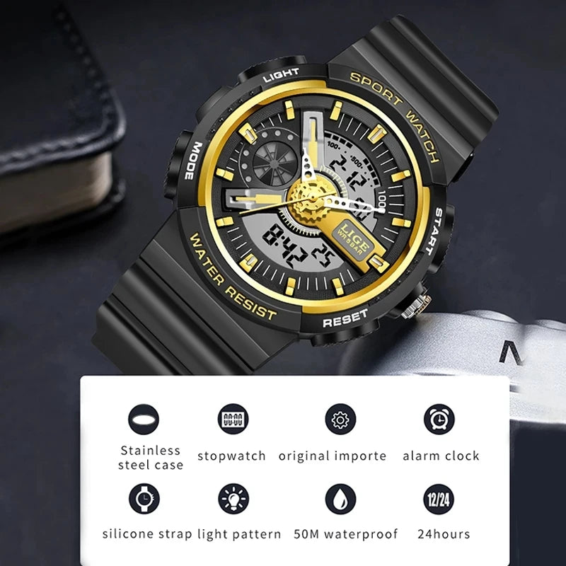 Montre Sport Enfant LIGE Étanche 50M - Montre Digitale Garçon Fille avec Chronomètre