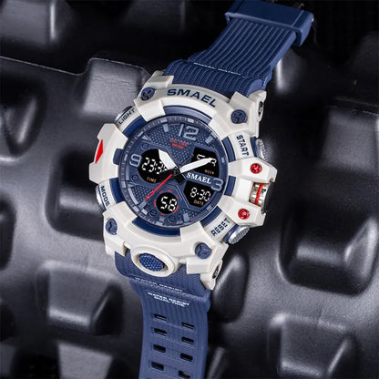 Montre Sport Militaire Homme LED - Alarme Chronomètre Étanche Dual Time