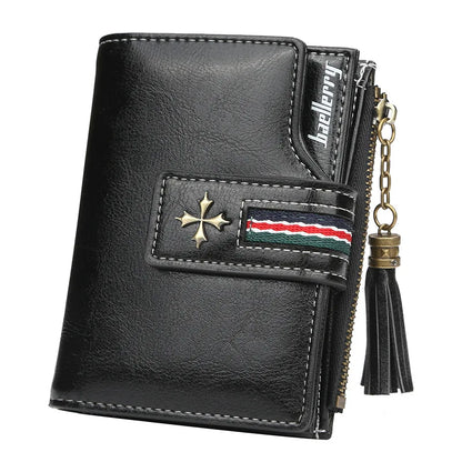 Portefeuille Femme Court Cuir Cire Huile Zippé Hasp - Porte-Carte Crédit Compact Fashion Rose