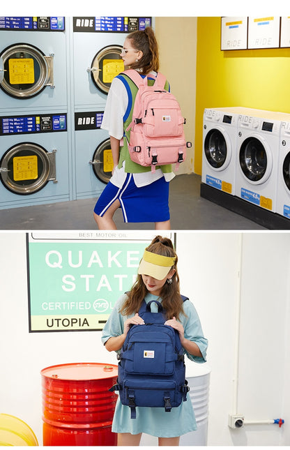 Sac à Dos Scolaire Fille Imperméable Oxford - Cartable Ado Grande Capacité Jaune