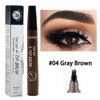 Crayon Sourcils Microblading 4 Pointes Waterproof - Stylo Tatouage Sourcils Longue Tenue