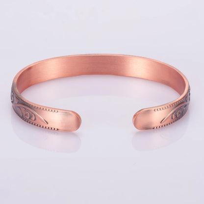 Bracelet Cuivre Pur Magnétique Fleur de Prunier – Thérapie Énergie Femme Vintage