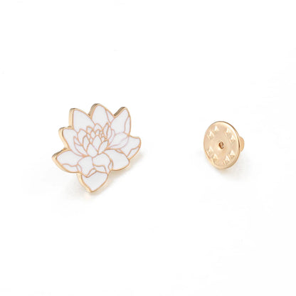 Pin's Émaillé Fleur de Lotus Blanc Bouddhiste – Broche Badge Spirituel Japonais Unisexe