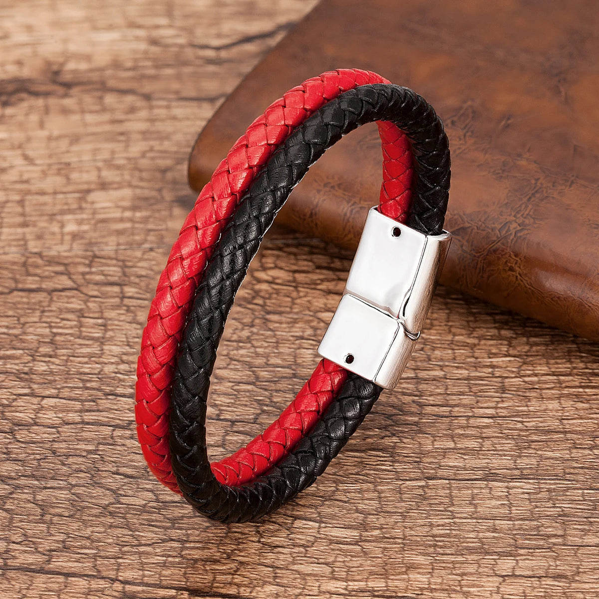 Bracelet Cuir Véritable Multicouche Charm Homme – Aimant Blanc 9 Coloris