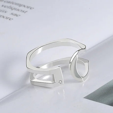 Bague Statement Double Croix X Argent – Alliance Classique Femme