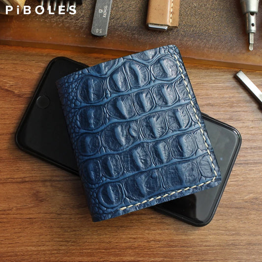 Luxury Handmade Genuine Leather Bifold Wallet - Short Credit Card Holder for Men and Women