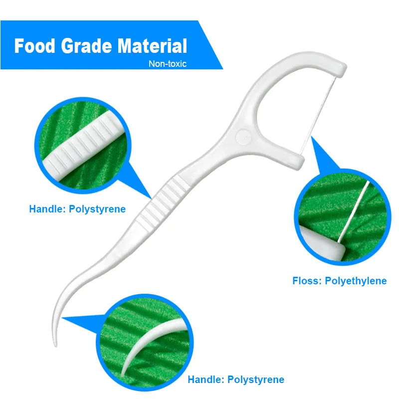 Fil Dentaire Portable 50pcs - Bâtonnets Cure-Dents Hygiène Bucco-Dentaire Emballage Individuel
