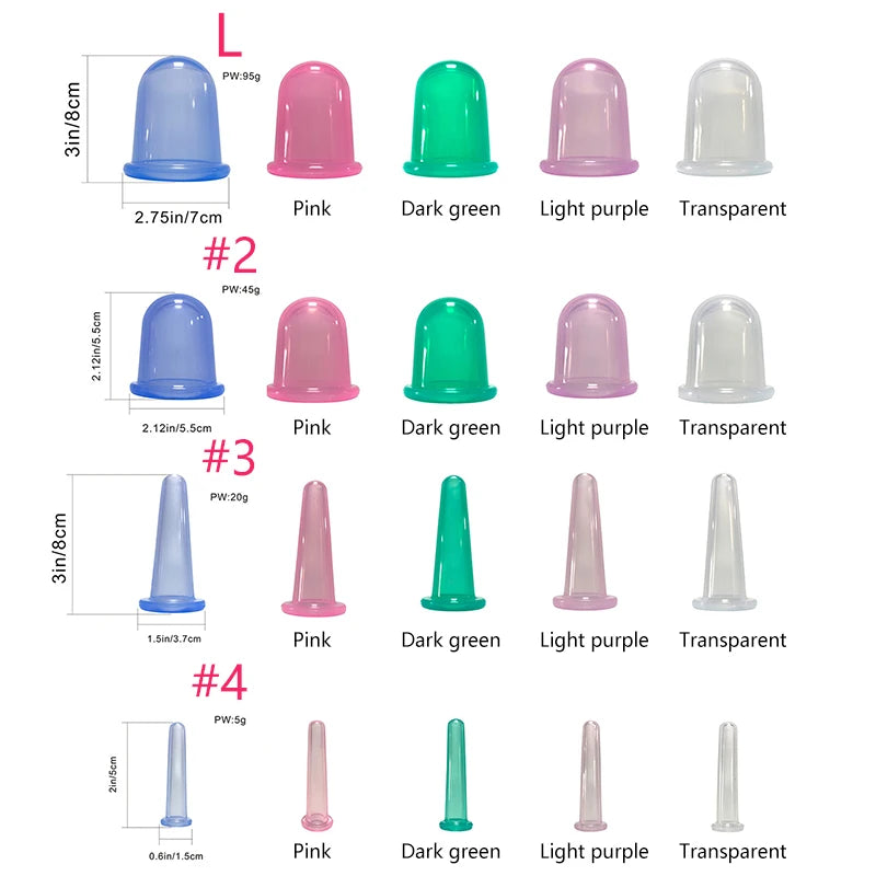 Ventouses Anti-Cellulite Silicone VOGUISH - Massage Cupping Minceur Corps Drainage Lymphatique