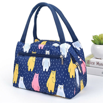 Sac à Lunch Isotherme en Toile - Sac Repas Portable Grande Capacité