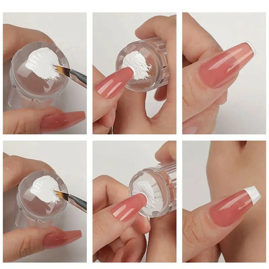 Tête Remplacement Stamper Ongles Silicone - Recharge Gelée Transparente Nail Art