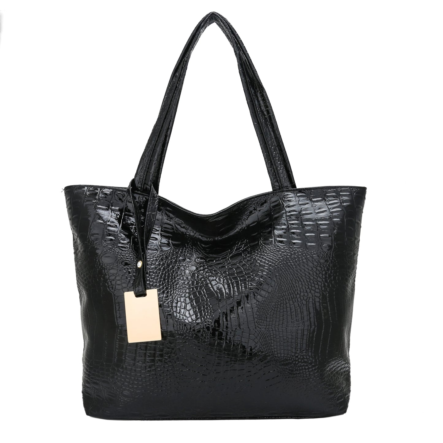 Sac à Main Femme Crocodile PU Cuir - Grand Sac Épaule Tote Bag Élégant