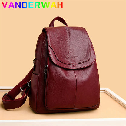 Sac à Dos Femme Cuir Véritable 2025 - Backpack Fashion École Université Voyage Qualité Premium