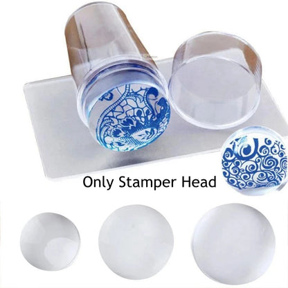 Tête Remplacement Stamper Ongles Silicone - Recharge Gelée Transparente Nail Art