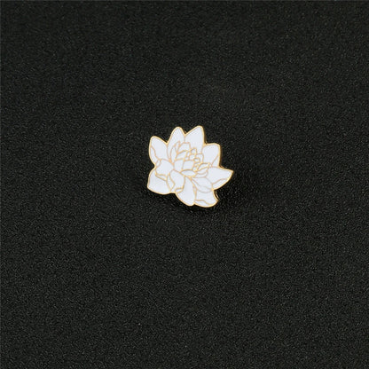 Pin's Émaillé Fleur de Lotus Blanc Bouddhiste – Broche Badge Spirituel Japonais Unisexe