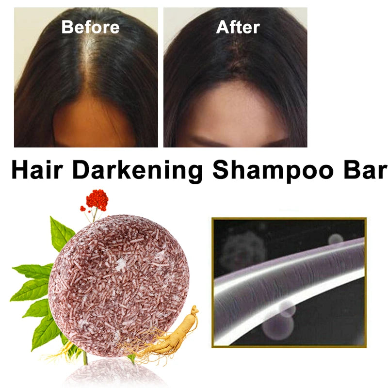 Shampoing Solide Polygonum Cheveux Gris - Barre Naturelle Bio Anti-Gris Assombrissant