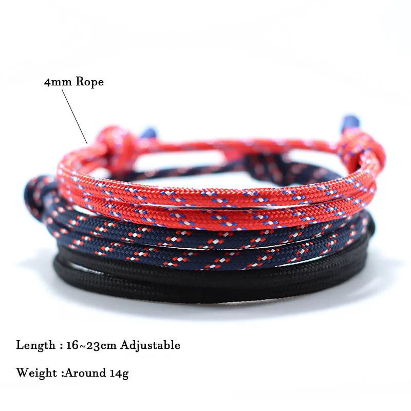 Ensemble de Bracelets en Paracorde Fait Main pour Homme - Style Hip-Hop Rock Ajustable