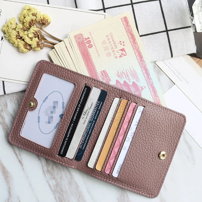 Porte-Cartes Cuir Véritable Femme Slim - Portefeuille Ultra-Mince Porte-Monnaie Cuir Vache