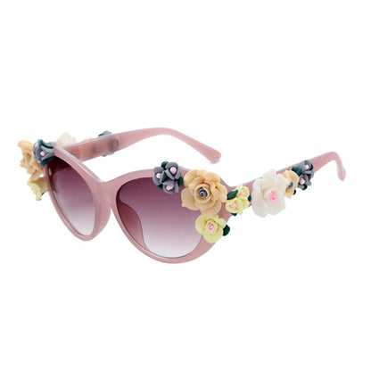 Lunettes de Soleil Œil de Chat Vintage Femme - Cat Eye Fleur UV400 Designer