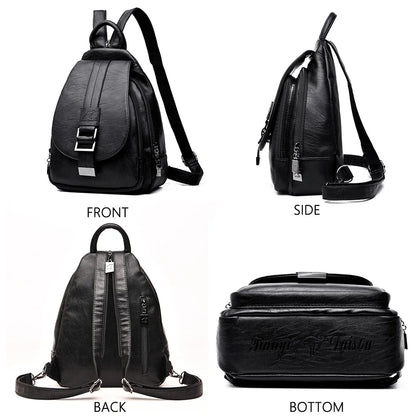 Sac à Dos Femme Cuir Designer 2025 - Backpack Rétro École Voyage Filles