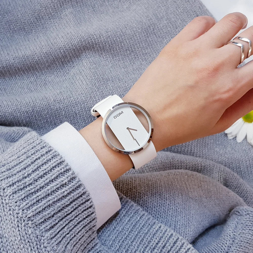 Montre Femme DOM Quartz Luxe Étanche - Bracelet Acier Élégant Relogio Feminino