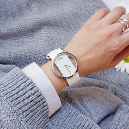 Montre Femme DOM Quartz Luxe Étanche - Bracelet Acier Élégant Relogio Feminino