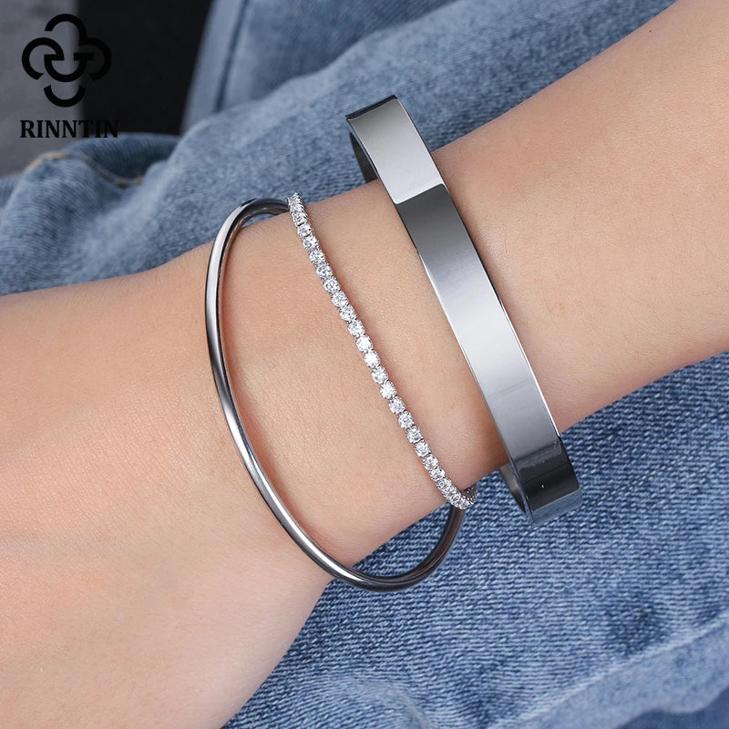 Bracelet Tennis Femme Argent 925 Rinntin - Zircone Cubique 2mm 3mm 4mm Luxe