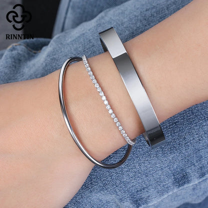 Bracelet Tennis Femme Argent 925 Rinntin - Zircone Cubique 2mm 3mm 4mm Luxe