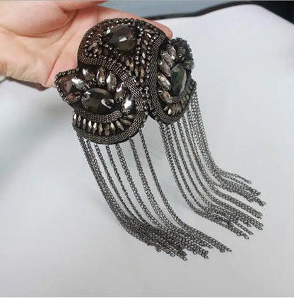 Épaulettes Broches Fait Main Pompons Strass - Accessoires Épaules Blazer LED