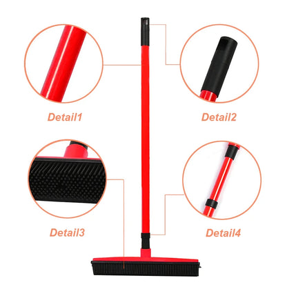 Balai Caoutchouc GOALONE Poils Doux Raclette - Push Broom Tapis Poils Animaux Ménage Squeegee