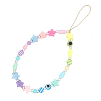 Cordon Téléphone Bohème Perles Colorées – Chaîne Lanyard Œil Tendance