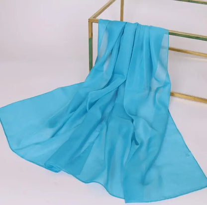 Foulard Soie Mousseline Luxe Femme - Écharpe Tête Plage Bandana Hijab Été