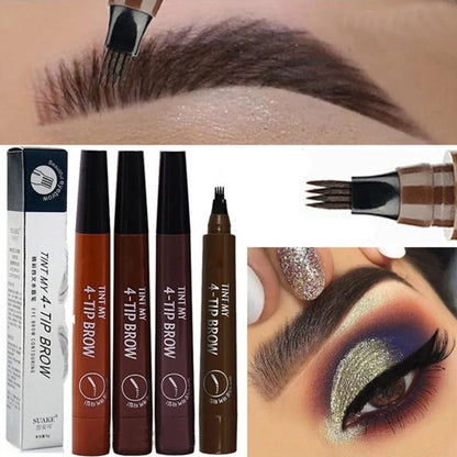 Crayon Sourcils Microblading 4 Pointes Waterproof - Stylo Tatouage Sourcils Longue Tenue